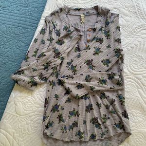 Free People “one of the girls” printed Henley